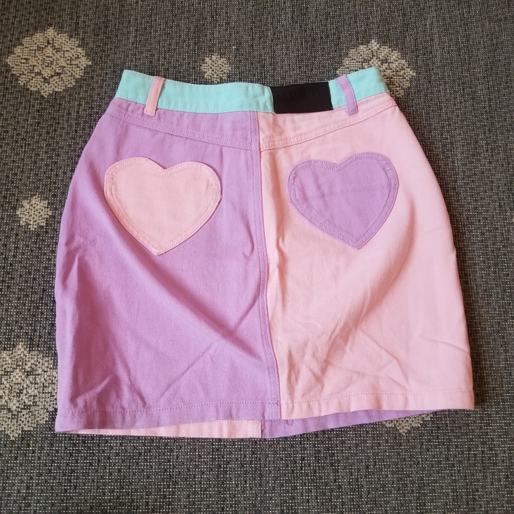 Lazy Oaf Pastel Color Block Skirt